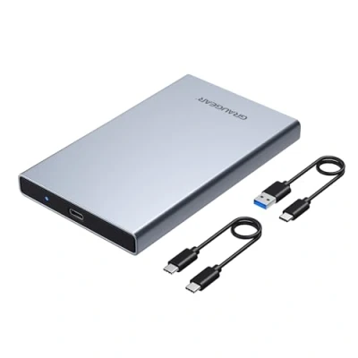 Bild av GRAUGEAR USB Type C® aluminiumhölje för 2,5 tum SATA SSD/HDD 6 Gbit/s USAP I II III 3.2 Gen 2 C till och A kabel G 2501 AC 10G