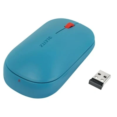 Bild av Leitz SureTrack Trådlös Datormus, Passar Både Höger och Vänsterhänta, Anslut med Bluetooth eller 2.4 GHz USB A, Windows, Android &amp; Apple, Cosy kollektionen, Blå, 65310061