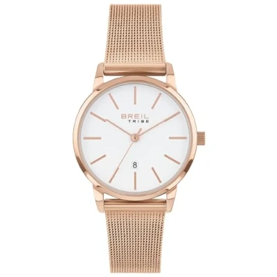 Bild av Breil Ladys&#039; Avery Watch Collection Mono färg vit urtavla 3 händer kvartsrörelse och IP färgat rostfritt stål nät EW0515, armband