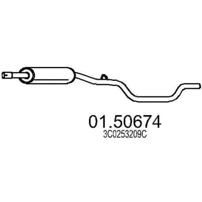 Bild av MTS 01.50674 Silencieux Intermédiaire 1650 VOLKSWAGEN: Passat B6 Variant, Berline, CC