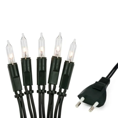 Bild av Hellum 839012 Fairy Lights 100 Ljuskedja 17,85 m, Insida/Kabel 2 x 1,5 Klar (Grönt skaft)