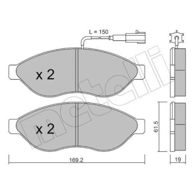 Bild av Bromsbeläggssats, skivbroms METELLI 22 0708 1