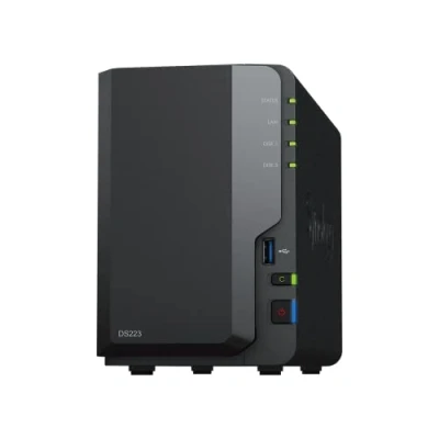 Bild av Synology DS223 NAS 2 bay diskstation (Realtek RTD1619B fyrkärnig GB ram, 1 x RJ 45 GbE LAN port) 8 TB paket med 4 Seagate IronWolf HDDs