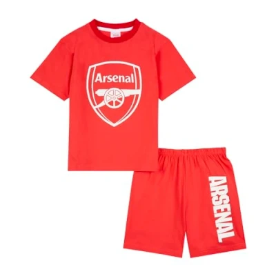 Bild av Arsenal F.C. Pyjamas, t shirt och shorts pyjamasset, AFC gåvor för pojkar, Röd, 9 10 Years
