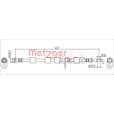 Bild av METZGER 4111556 Flexible De Frein Essieu avant gauche 401 M10x1