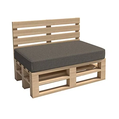 Bild av Chilly Pilley Pallkudde Trädgårdskudde Palldyna Inomhus Utomhus Tvättbar Avtagbar Sittdyna Ryggkudde (Sittdyna 120x60x15, Grå)