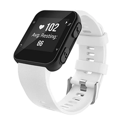 Bild av MoKo Watch Band Compatible with Forerunner 35, Soft Silicone Sport Bracelet Strap 6pcs Screws and 2pcs Screwdrivers for 35 GPS Running Smart Watch, White