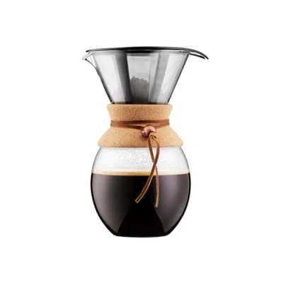 Bild av BODUM 11593 109 Häll över kaffebryggare med permanent s/s filter, 12 kopp, 1,5 l, 1,445 g, kork, glas, liter
