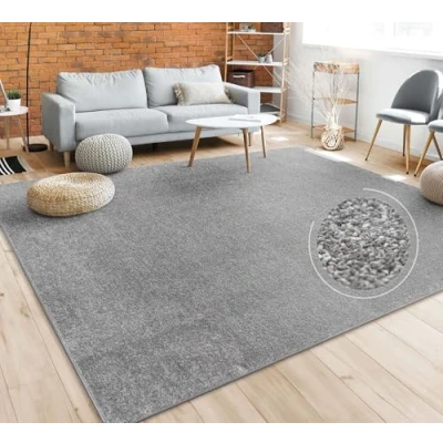 Bild av Matta Vardagsrum Enfärgad Stilren Och Modern Stor Matta, Olika Storlekar Färger, Storlek:200 cm Fyrkant, Färg:Antracit