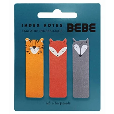 Bild av Index Tabs with Animals Sticky Notes Bookmarks 60 Page Flags Tiger + Fox Wolf