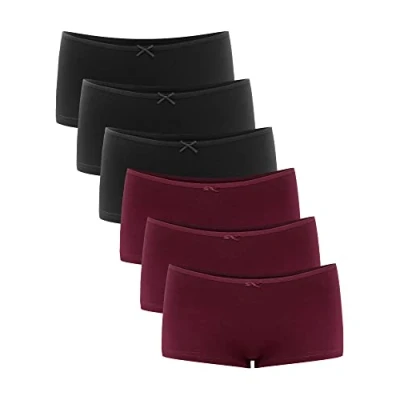 Bild av Libella® trosor dam (6 pack) boxershorts underbyxor underkläder set bomull 3901 svart rött L