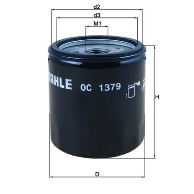 Bild av MAHLE ORIGINAL OC 1379 Filtre à huile avec un clapet de non retour vissé