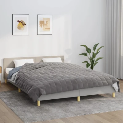 Bild av vidaXL tyngdtäcke grå 220x240 cm 15 kg tyg, filt, sängkläder, för ångest, filtar, täcke lugnande ångestfilt, tung filt