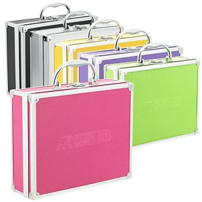 Bild av ECI AR Carry Box® liten aluminiumväska verktygslåda aluminium väska tom 260 x 210 80 mm färg aluminium/rosa
