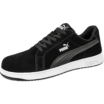 Bild av PUMA Safety Ikonic Low S1PL ESD FO HRO SR unisex säkerhetsskor halkfri metallfri fiberglaslock, svart, 39 EU