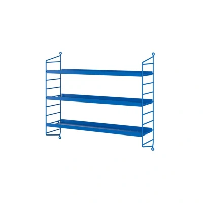 Bild av String Furniture Pocket Hyllsystem Blue Metal W60 x D15 H50