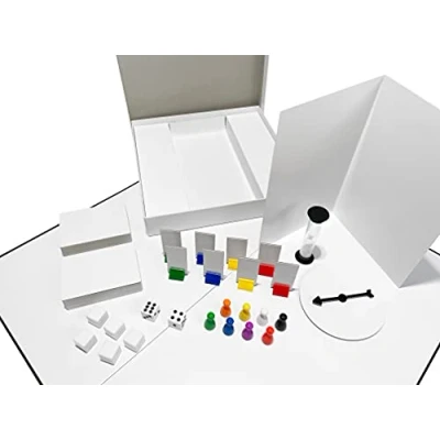 Bild av Skapa ditt eget brädspelset gör det själv kit med tom spelbräda, speldelar, tomma kort, tärningar, spinner, regelbok, sandtimer bygg spelset för familjens brädspel
