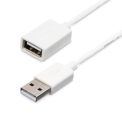 Bild av StarTech.com 3 m USB 2.0 förlängningskabel A till hane/hona vit (St) (Bu) förlängning