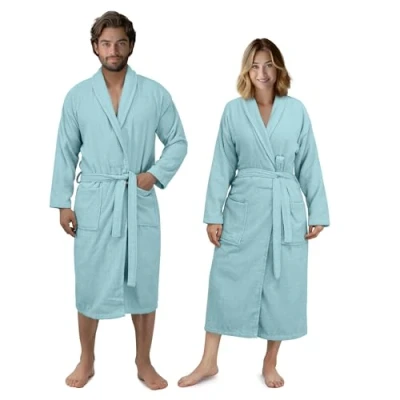 Bild av Homelevel badrock frotté för kvinnor och män extra absorberande 100 % bomull lätt bland annat bastu kimono design 2 sidofickor tyst. storlekar färger