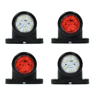 Bild av 4 x 6 LED lastbil begränsningslampor 12/24 V positionslampor sidomarkeringslampor släpvagn röd vit