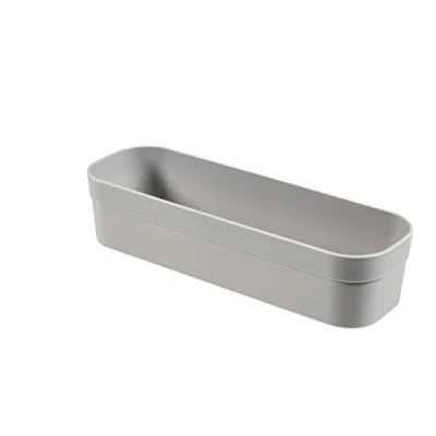 Bild av CURVER Lådor Organizer smal lång 23 x 8 5 cm plast förvaringslåda grå för skrivbord byrå kök