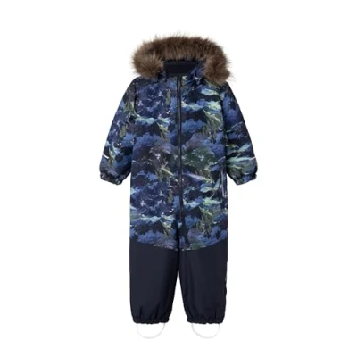Bild av NAMN IT Pojkens snödräkt, Mörk safir/Aop: landskap, 86 cm
