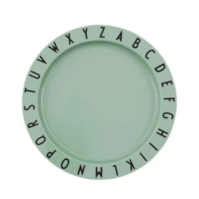 Bild av Design Letters Eat &amp; Learn tritantallrik för baby och barn (grön) BPA fri, BPS fri EA med alfabettryck A Z, perfekt frukost, mellanmål middag, diskmaskinssäker, dia: 20 cm