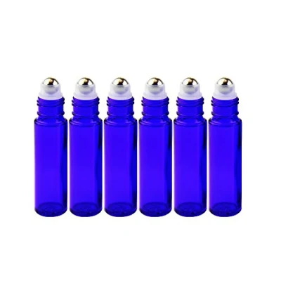 Bild av Yizhao Blå 10ml Rulla På Flaskor för Eterisk Olja, Tomma Roll On Glass Bottle med Rostfria Rullkulor Aromaterapiblandningar, Doft, Parfym, Massage 6 st