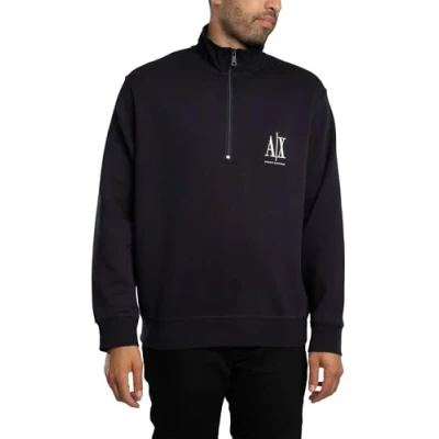 Bild av Armani Exchange Icon Project, broderad logotyp, framdragkedja, Djup marinblå, S
