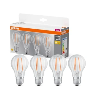 Bild av OSRAM LED filamentlampa E27 6,5W 827 4 pack
