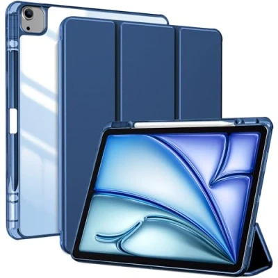 Bild av ProCase fodral för iPad Air 13 tum M2 2024 med pennhållare Pro 12,9 (6/5/4/3 gen) fodral, (M2) genomskinlig baksida skyddsfodral