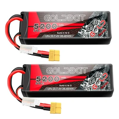 Bild av GOLDBAT 2S LiPo RC Batteri 7.4V 50C 5200mAh Hardcase Pack med XT60 Plug för Car Evader Helikopter Truggy Buggy BX Auto LKW Truck Hobby (2Packs)