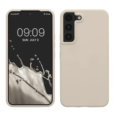 Bild av kwmobile fodral kompatibelt med Samsung Galaxy S22 telefonfodral mjukt TPU silikon trådlöst laddningsskydd för krämmatt
