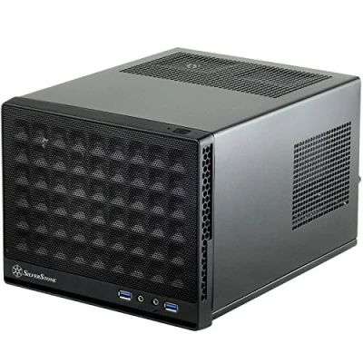 Bild av SilverStone SST SG13B Sugo Mini ITX kompakt datorkub fodral, nät frontpanel, svart