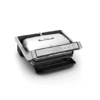 Bild av Tefal GC707D OptiGrill Deluxe kontaktgrill perfekta grillresultat 6 intelligenta program upptiningsfunktion 5 matlagningsnivåer manuellt diskmaskinssäkra plattor svart/rostfritt