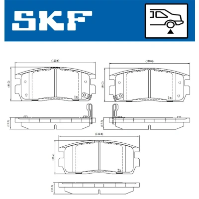 Bild av SKF VKBP 90556 A Jeu de plaquettes frein avec indicateur d&#039;usure OPEL: Antara