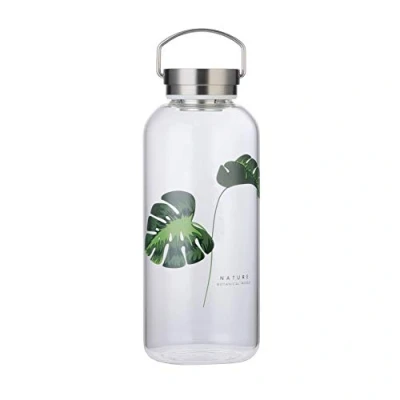Bild av Gulujoy 1,5 liter glas vattenflaska bred mun med läckagesäker rostfritt stål lock neopren ärm BPA fri 1 500 ml