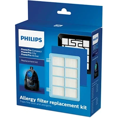 Bild av Versuni Philips PowerPro Compact, City, Active FC8010/02 Dammsugarfilter, Vit, 3 stycken