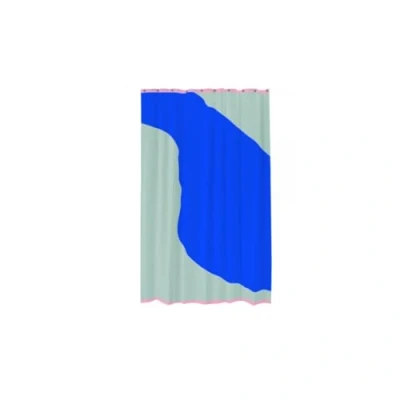 Bild av Mette Ditmer NOVA ARTE Shower Curtain Badgardin Light Grey / Cobalt W150 x H200 cm