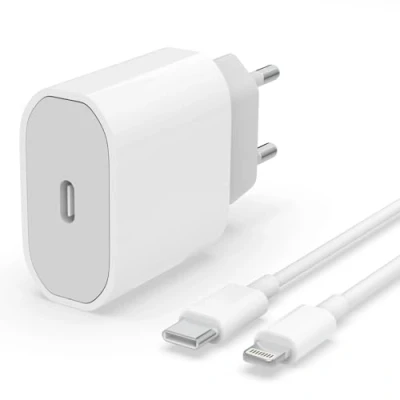 Bild av USB C snabbladdare 20 W med till Light ning kabel 1 m MFi certifierad för Phone 14/14 Pro/14 Pro Max/14 Plus/13/12/11/SE/XS/8/Pad, USBC typ vägguttag strömförsörjningsadapter