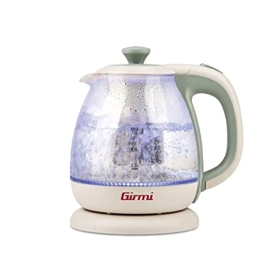 Bild av Girmi vattenkokare tekanna BL41 gjord av glas, 1 100 W, sladdlös, liter, vattengrön, BL4105, teal