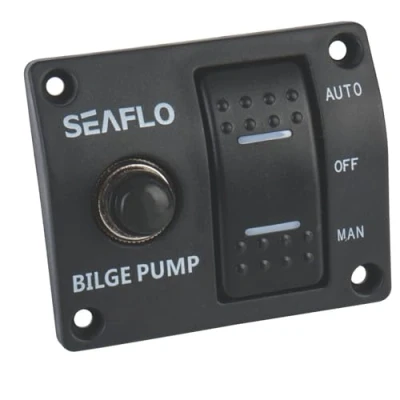 Bild av SEAFLO 3 vägs länspump omkopplingspanel (automatisk av manual) 12 v 24 med inbyggd 15 A strömbrytare