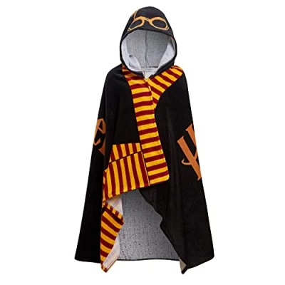 Bild av Harry Potter handduk med huva 100 % bomull barn poncho Hogwarts pojkar flickor badhandduk strandhandduk simning omlott omklädning