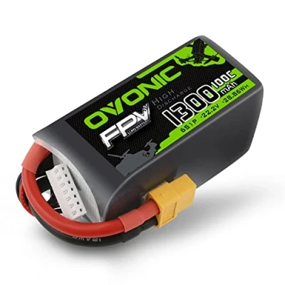 Bild av OVONIC 6s Lipo batteri 1 300 mAh 100 C 22,2 V med XT60 kontakt RC för FPV flygplan bil Evader BX quadcopter helikopter lastbil båt (1 styck)