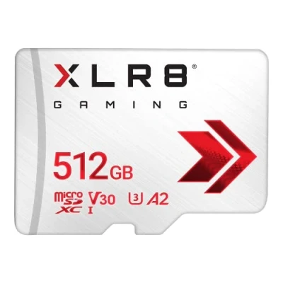 Bild av PNY XLR8 Gaming 512 GB Class 10 U3 V30 A2 microSDXC Flash Memory Card, Read speed up to 100MB/s, Ideal for smartphones, tablets, handheld consoles