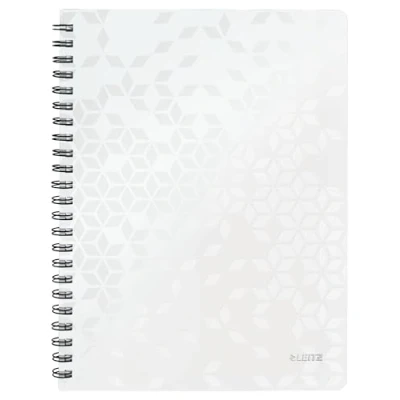 Bild av Leitz WOW Anteckningsblock med mjuk pärm, A4, 80 ark, linjerad, spiralbundet, vitt papper, g/m2, vit, 46370001