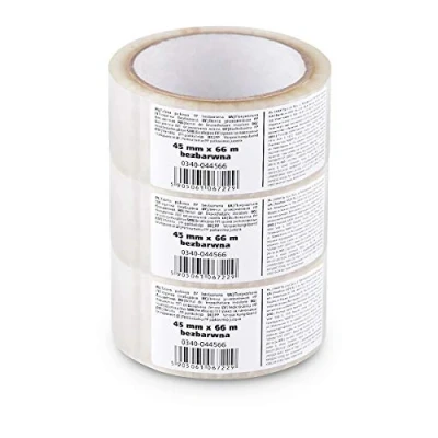 Bild av Scley Tejp PP omslagstejp 45 mm x 66 m transparent 3 stycken