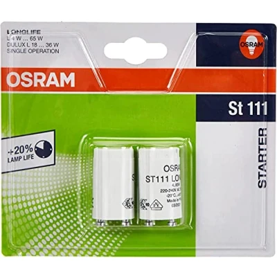 Bild av Osram Starter 111 Longlife, för enkel krets av lysrör, 2 pack, grå