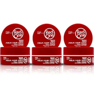 Bild av RedOne Röd stylingvax 150 ml kantkontroll Gelvax för hår ultrahållbart hårvax män och kvinnor jordgubbsdoft maximal kontroll 3 pack