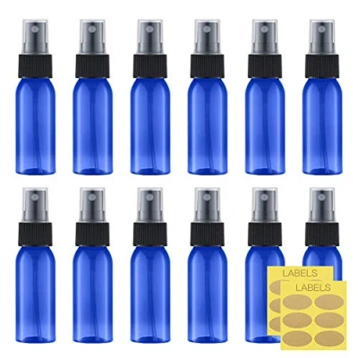 Bild av Toureal 30 ml sprayflaska med fin sprayflaska, 12 st tomma resor, små mister, påfyllningsbar dispenser, spridare behållare för kosmetika, blå